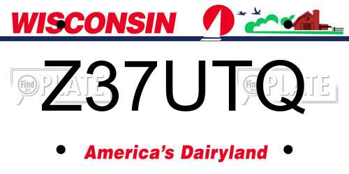 Z37UTQ Wisconsin License Plate