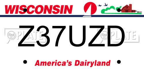 Z37UZD Wisconsin License Plate