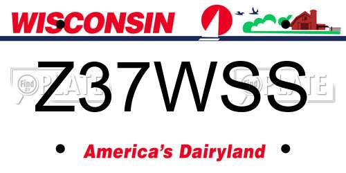 Z37WSS Wisconsin License Plate