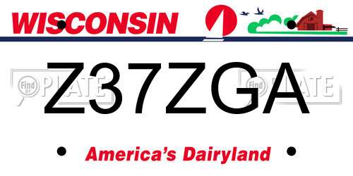 Z37ZGA Wisconsin License Plate