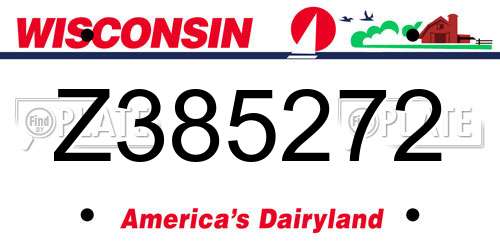 Z385272 Wisconsin License Plate