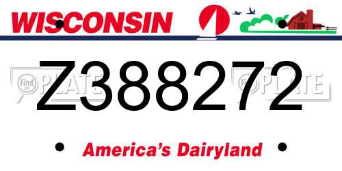 Z388272 Wisconsin License Plate