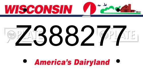 Z388277 Wisconsin License Plate