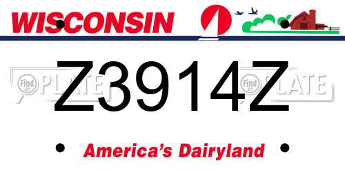Z3914Z Wisconsin License Plate