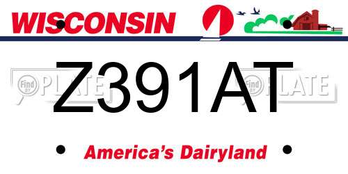 Z391AT Wisconsin License Plate