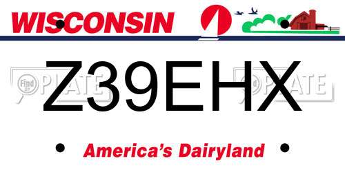Z39EHX Wisconsin License Plate