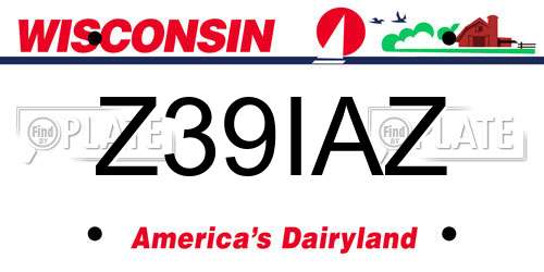 Z39IAZ Wisconsin License Plate