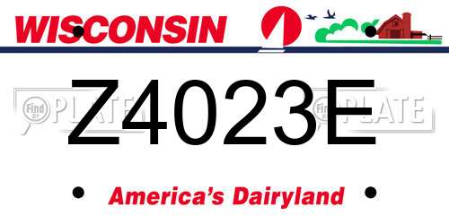 Z4023E Wisconsin License Plate