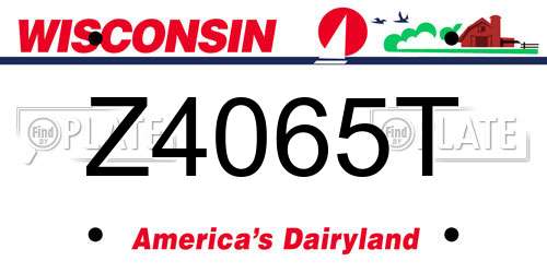 Z4065T Wisconsin License Plate