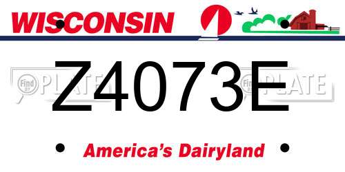 Z4073E Wisconsin License Plate