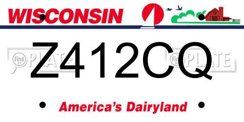 Z412CQ Wisconsin License Plate