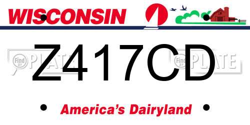 Z417CD Wisconsin License Plate