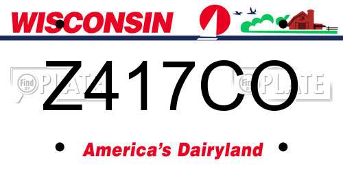 Z417CO Wisconsin License Plate