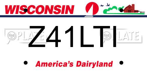 Z41LTI Wisconsin License Plate
