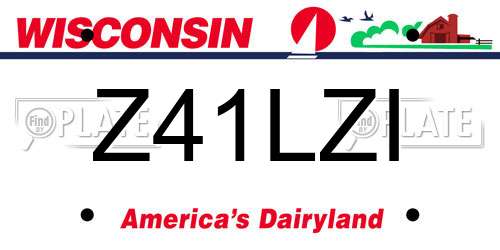 Z41LZI Wisconsin License Plate