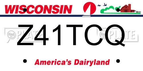Z41TCQ Wisconsin License Plate