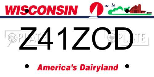 Z41ZCD Wisconsin License Plate