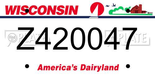 Z420047 Wisconsin License Plate