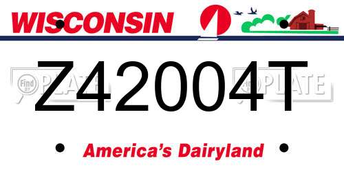 Z42004T Wisconsin License Plate