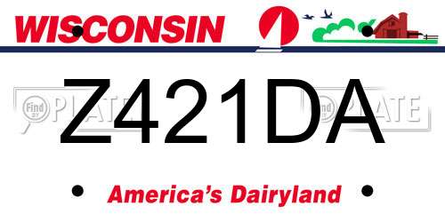 Z421DA Wisconsin License Plate