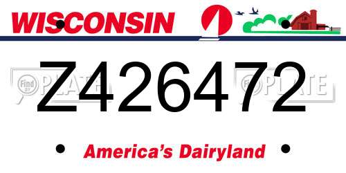 Z426472 Wisconsin License Plate
