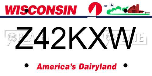 Z42KXW Wisconsin License Plate