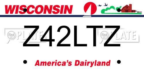 Z42LTZ Wisconsin License Plate