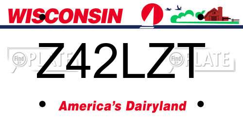 Z42LZT Wisconsin License Plate