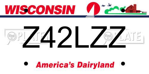 Z42LZZ Wisconsin License Plate