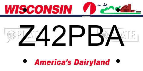 Z42PBA Wisconsin License Plate