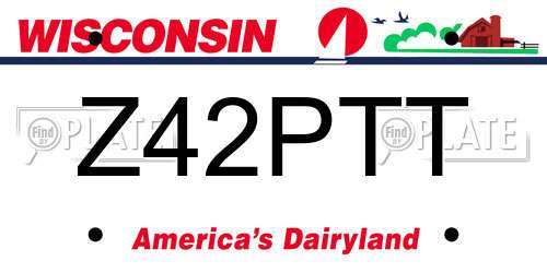 Z42PTT Wisconsin License Plate