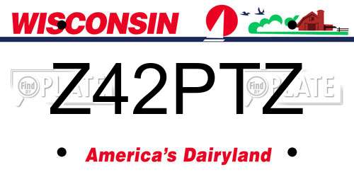 Z42PTZ Wisconsin License Plate