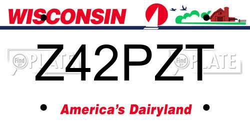 Z42PZT Wisconsin License Plate