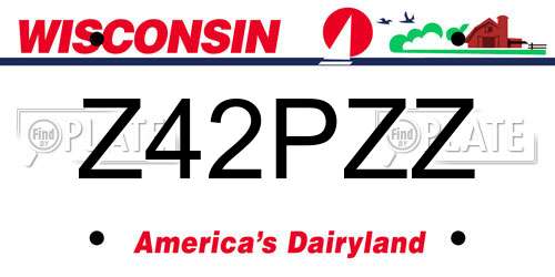 Z42PZZ Wisconsin License Plate