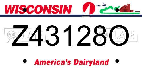 Z43128O Wisconsin License Plate