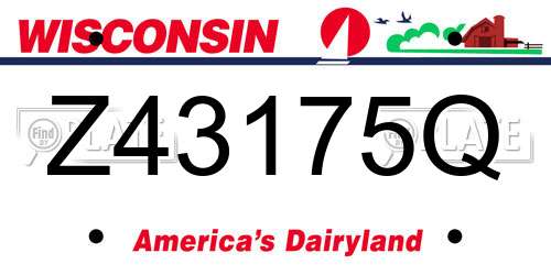 Z43175Q Wisconsin License Plate