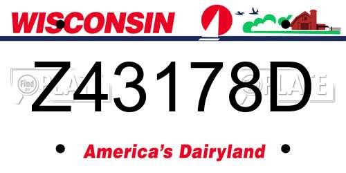 Z43178D Wisconsin License Plate