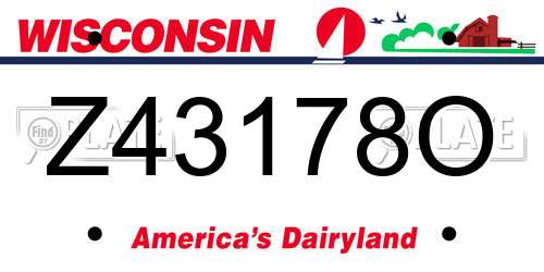 Z43178O Wisconsin License Plate