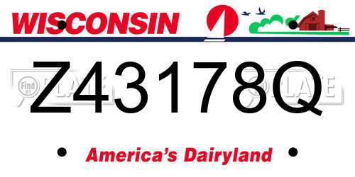 Z43178Q Wisconsin License Plate