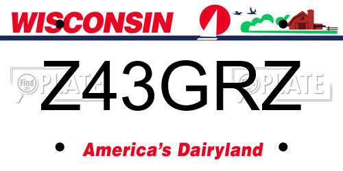 Z43GRZ Wisconsin License Plate