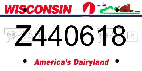 Z440618 Wisconsin License Plate