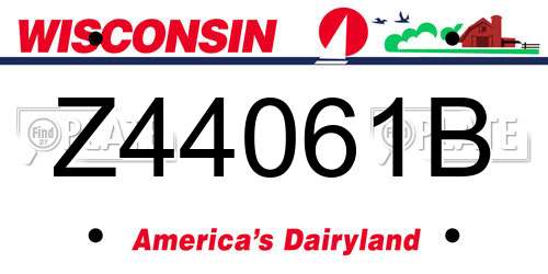Z44061B Wisconsin License Plate