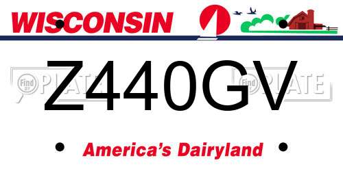 Z440GV Wisconsin License Plate