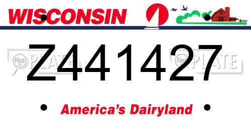 Z441427 Wisconsin License Plate