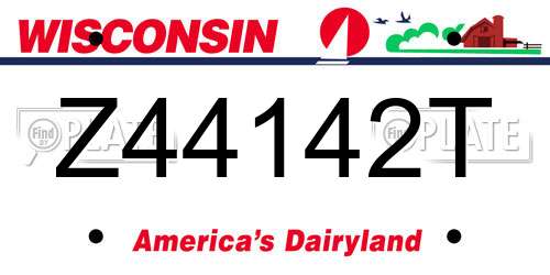 Z44142T Wisconsin License Plate