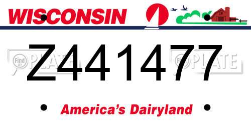 Z441477 Wisconsin License Plate