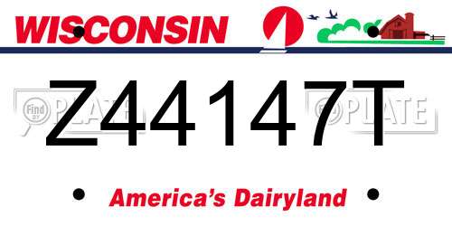 Z44147T Wisconsin License Plate