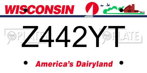 Z442YT Wisconsin License Plate