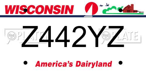 Z442YZ Wisconsin License Plate
