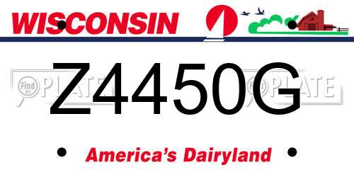 Z4450G Wisconsin License Plate